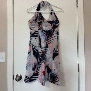 Athleta Pack Everywhere Printed Tropical Leaf Halter Dress Size 2